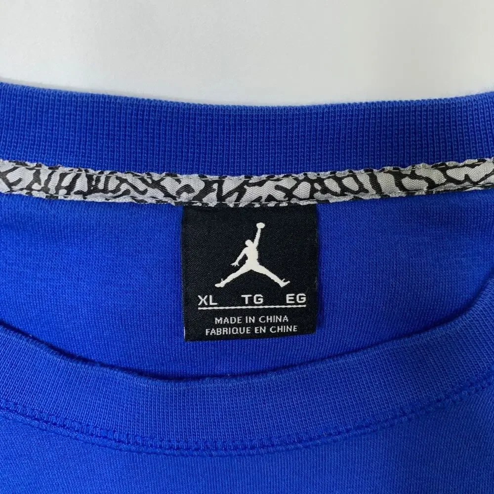 Nike Jordan Sweatshirt Mens Extra Large Harbor Blue Jumpman Brushed Crew Fleece